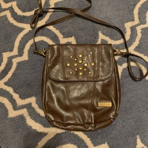 Miche brown leather crossbody bag